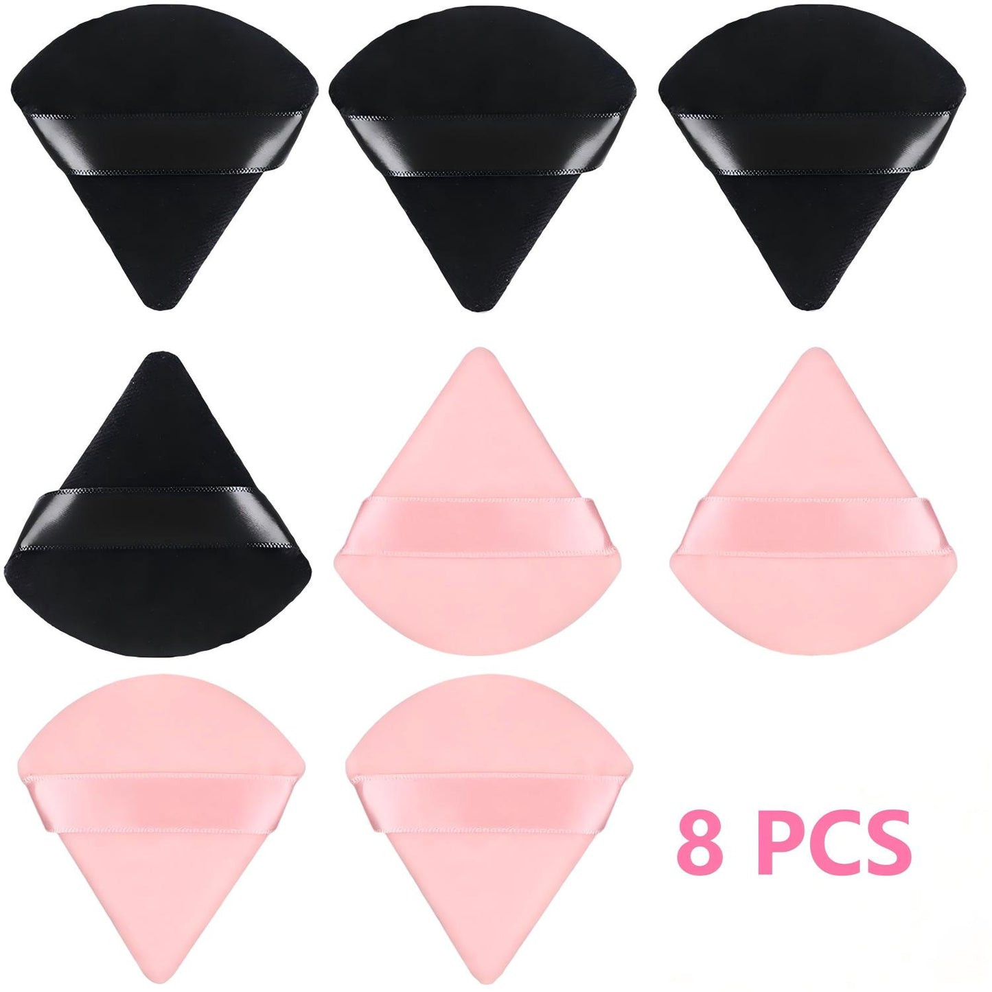 Colovis 48 PCS Powder Puff, Face Soft Makeup Sponge, Velour Triangle Powder Puff for Foundation, Makeup Puff Setting Makeup for Loose Powder, Beauty Tools(Pink)