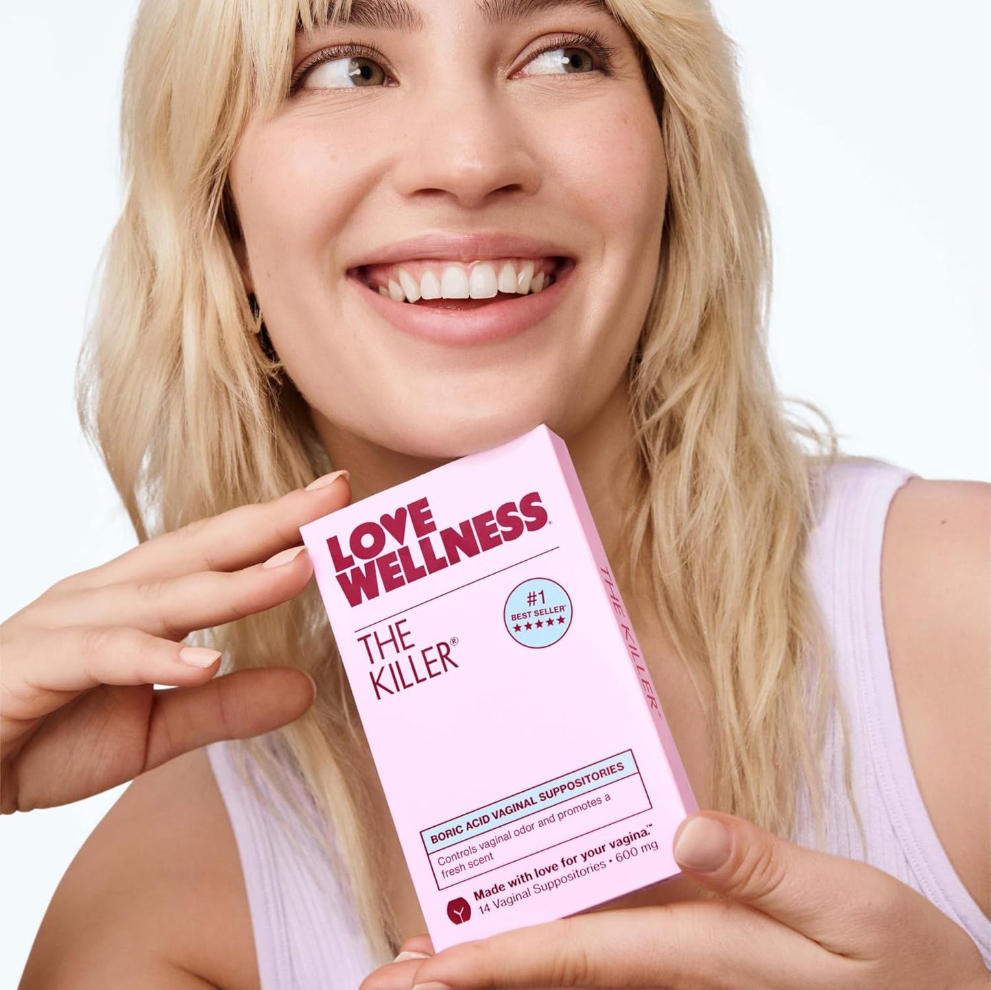 Love Wellness The Killer | Boric Acid Suppositories for Women | Vaginal Suppository for Healthy pH Balance & Vaginal Odor Control to Promote Fresh Scent | Vaginal Health Support | 14 Count