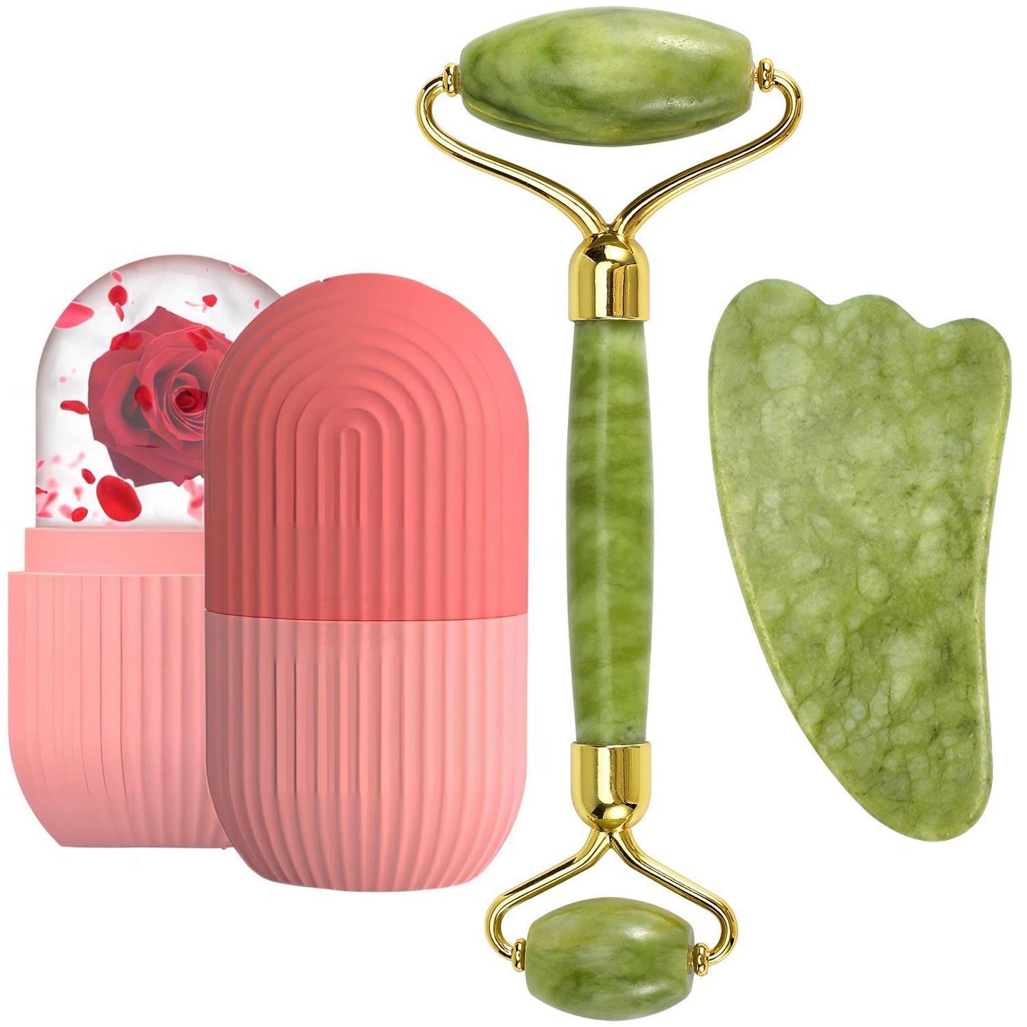 Gua Sha Facial Tools Comfort Guashamen for Face & Body Massage Skin Care Tool Quartz Guasha for Body Treatment Beauty Essentials Green Gentle