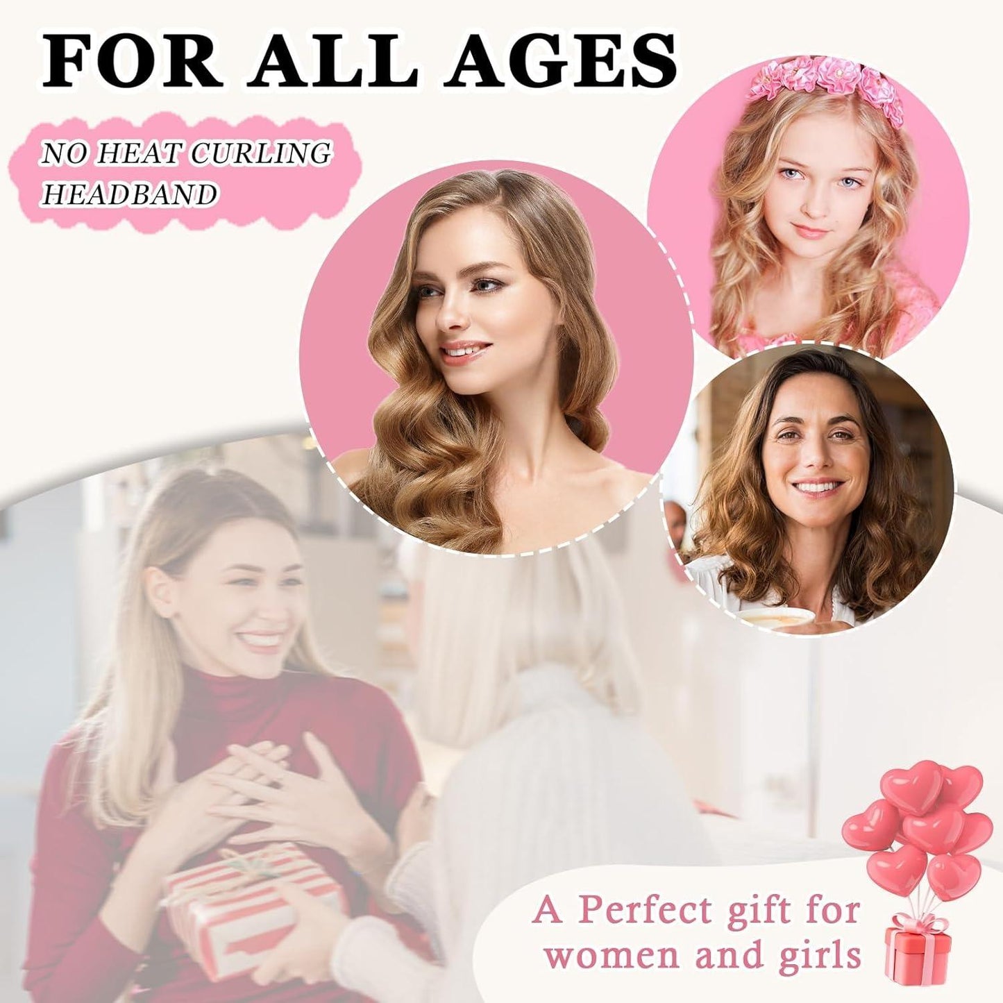 8 Sets Heatless Curls Kit with Double Layer Satin Bonnet – Hair Care Set for Sleeping, Silky Night Cap with Elastic Tie Band for Curly Hair, Includes 2 Combs