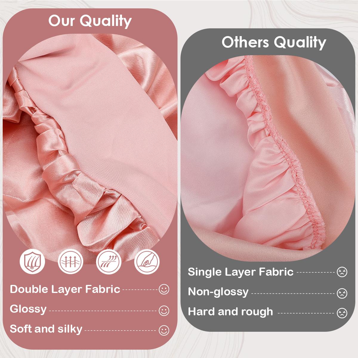 Satin Heatless Curls with Bonnet 70" No Heat Soft Hair Curlers Headband for Long Hair Double Layer Bonnet for Sleeping Overnight Heatless Curlers for Women Premium Silk Satin Hair Protection Haircare Gift