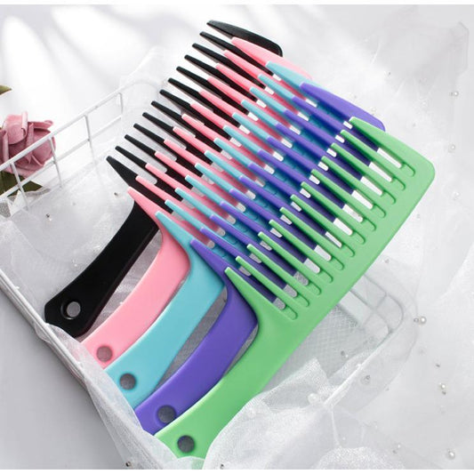 Pink Large Wide Tooth Comb Detangler Detangling Paddle Brush, Care Handgrip Comb-Best Styling Comb for Curly,Wet,Long Hair