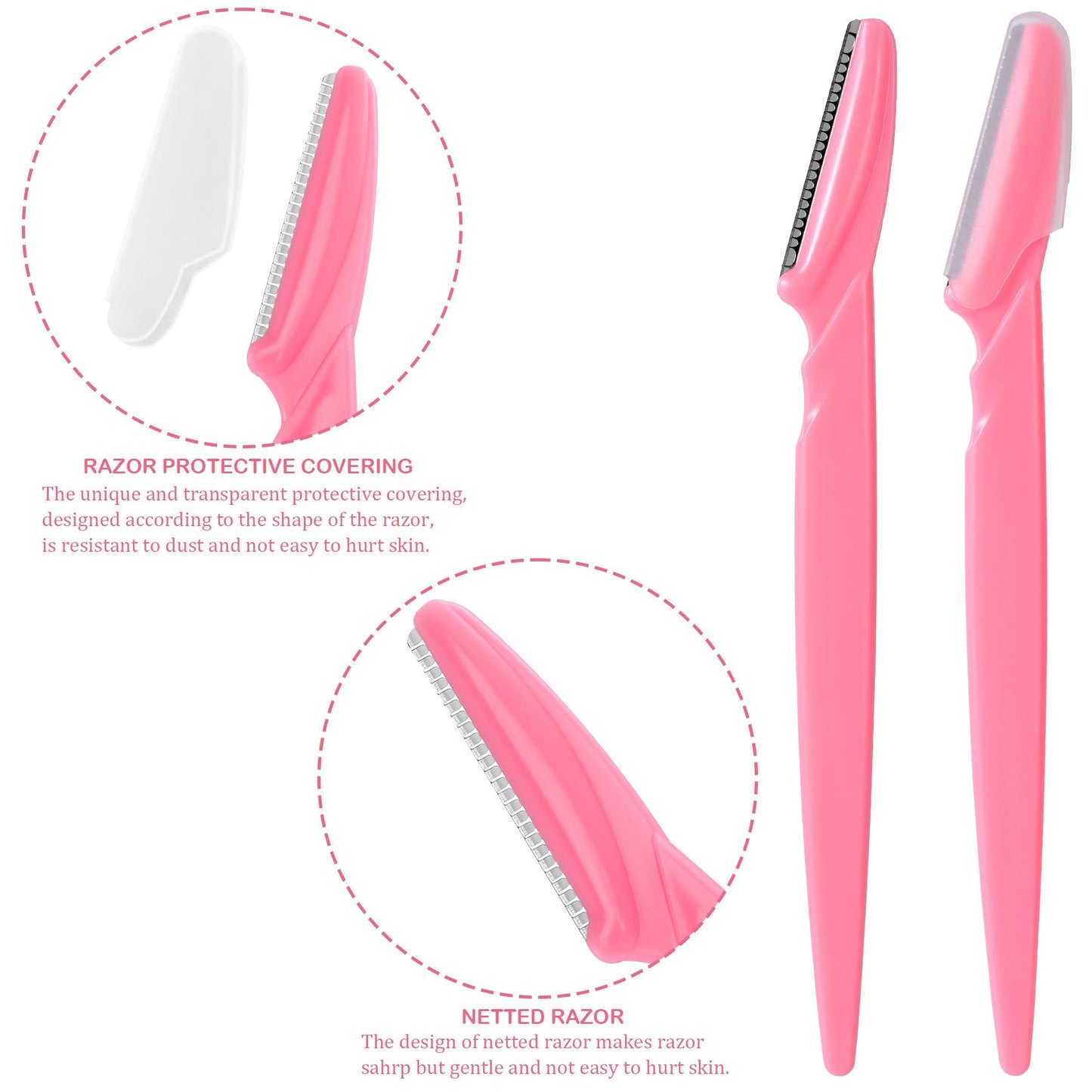 Colovis Eyebrows Razors Set, 24/48/66 Counts Gentle Eyebrow Trimmers with Protective Cover, Multipurpose Exfoliating Dermaplaning Tool, Eyebrow Razors for Women, Trimming and Shaving Grooming for Face and Eyebrow, Safe and Newbie Friendly, Makeup Products