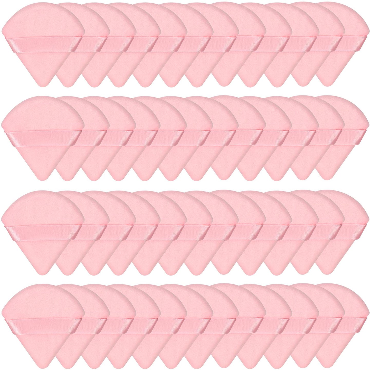 Colovis 48 PCS Powder Puff, Face Soft Makeup Sponge, Velour Triangle Powder Puff for Foundation, Makeup Puff Setting Makeup for Loose Powder, Beauty Tools(Pink)