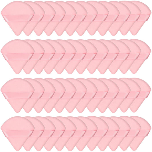 Colovis 48 PCS Powder Puff, Face Soft Makeup Sponge, Velour Triangle Powder Puff for Foundation, Makeup Puff Setting Makeup for Loose Powder, Beauty Tools(Pink)