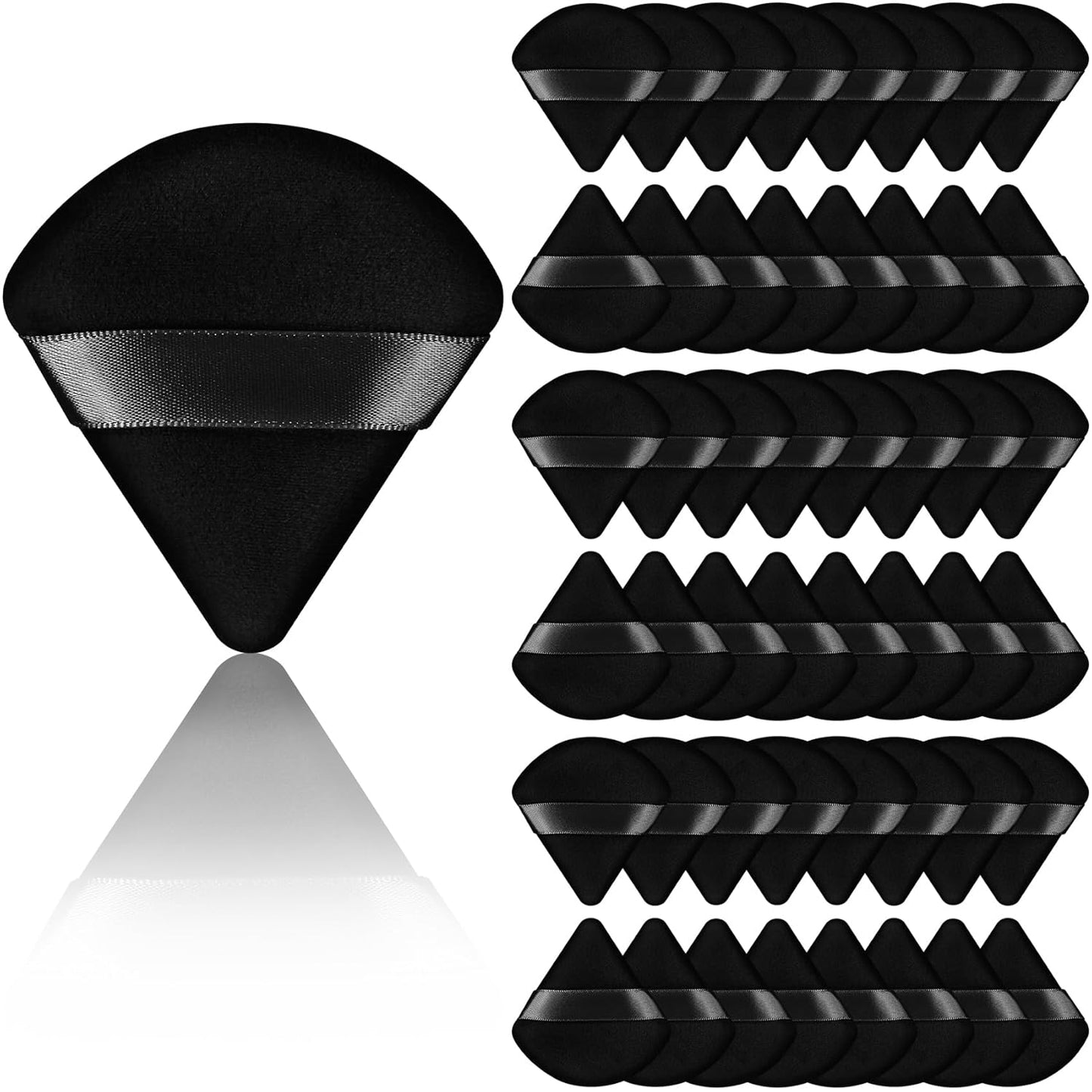 48 Pcs Triangle Powder Puff for Face Powder, Beauty Makeup Sponge for Loose and Dry Cosmetic Foundation Soft Makeup Puff for Contouring, Facial Sponges Make up Tools
