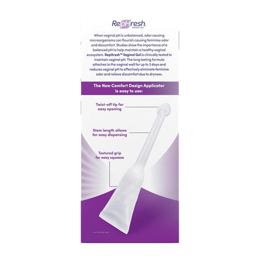 RepHresh Odor Eliminating Vaginal Gel, Feminine Care pH Balance for Women, 4 Count (0.7oz)