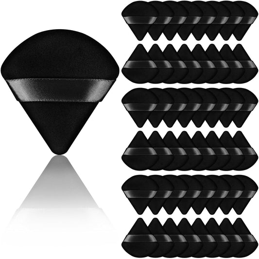 Colovis 48 Pcs Powder Puff Face Soft Triangle Makeup Puff Velour Makeup Sponge Beauty Blender for Loose Powder