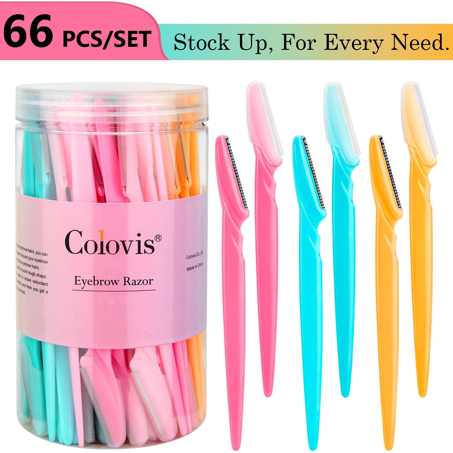 Colovis 66 Eyebrow Razor and Face Razor for Women and Men, Eyebrow Hair Trimmer and Shaver with Protective Cover,Safe and Newbie Friendly