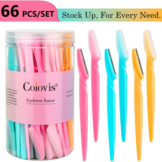 Colovis 66 Eyebrow Razor and Face Razor for Women and Men, Eyebrow Hair Trimmer and Shaver with Protective Cover,Safe and Newbie Friendly