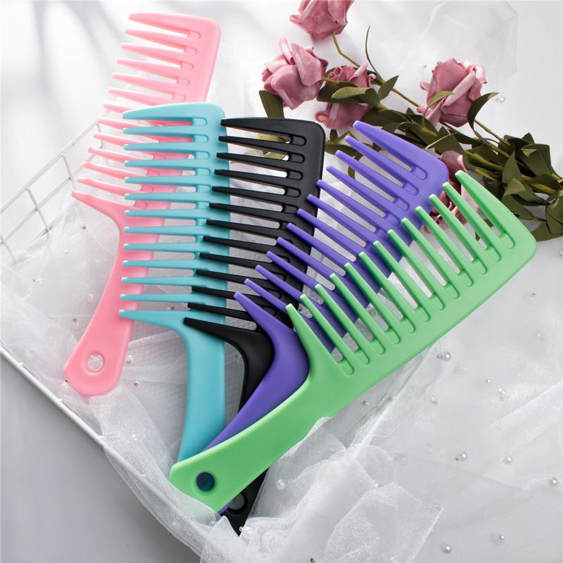 Pink Large Wide Tooth Comb Detangler Detangling Paddle Brush, Care Handgrip Comb-Best Styling Comb for Curly,Wet,Long Hair