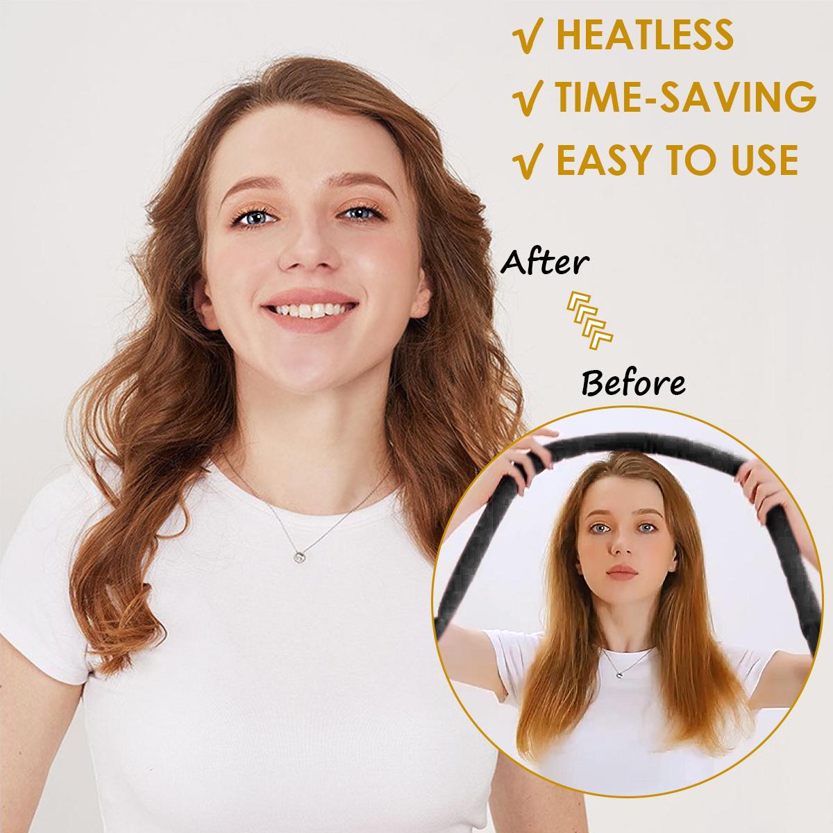 8 Sets Heatless Curls Kit with Double Layer Satin Bonnet – Hair Care Set for Sleeping, Silky Night Cap with Elastic Tie Band for Curly Hair, Includes 2 Combs