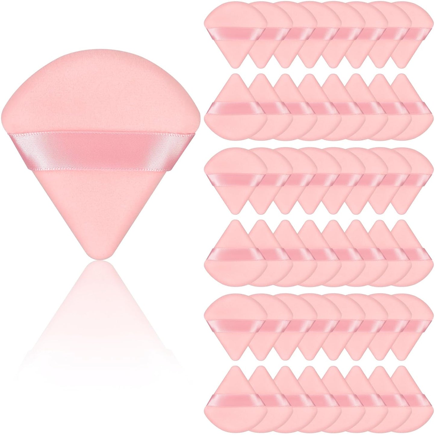 48 Pcs Triangle Powder Puff for Face Powder, Beauty Makeup Sponge for Loose and Dry Cosmetic Foundation Soft Makeup Puff for Contouring, Facial Sponges Make up Tools
