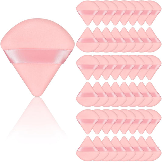 48 Pcs Triangle Powder Puff for Face Powder, Beauty Makeup Sponge for Loose and Dry Cosmetic Foundation Soft Makeup Puff for Contouring, Facial Sponges Make up Tools
