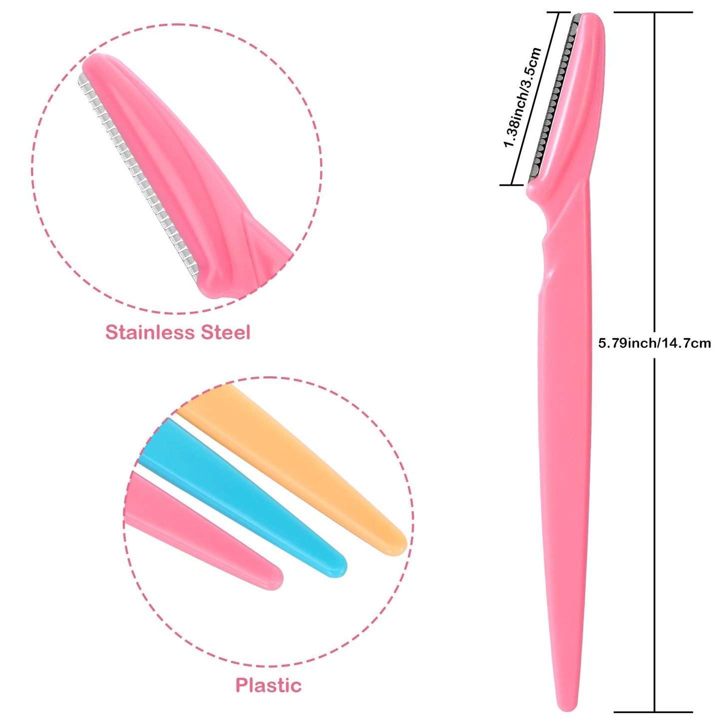 Colovis Eyebrows Razors Set, 24/48/66 Counts Gentle Eyebrow Trimmers with Protective Cover, Multipurpose Exfoliating Dermaplaning Tool, Eyebrow Razors for Women, Trimming and Shaving Grooming for Face and Eyebrow, Safe and Newbie Friendly, Makeup Products