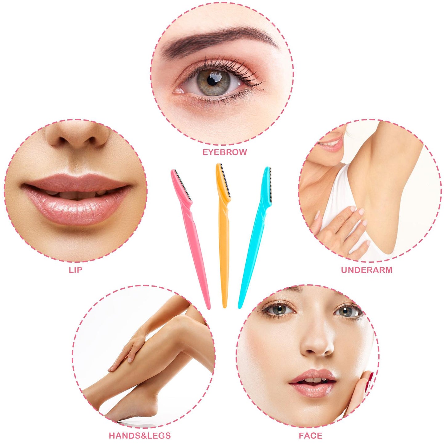 Colovis Eyebrows Razors Set, 24/48/66 Counts Gentle Eyebrow Trimmers with Protective Cover, Multipurpose Exfoliating Dermaplaning Tool, Eyebrow Razors for Women, Trimming and Shaving Grooming for Face and Eyebrow, Safe and Newbie Friendly, Makeup Products